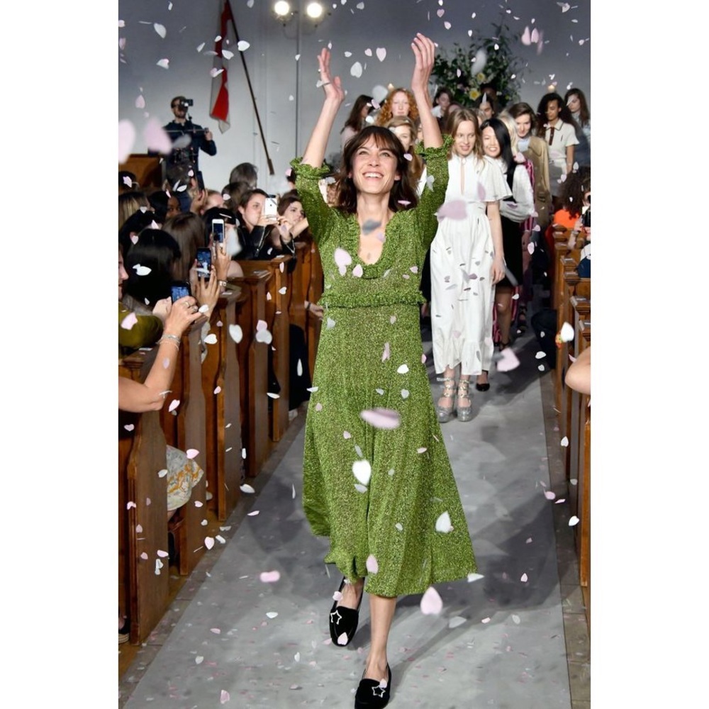 Alexa Chung scoop neck ruffled dress